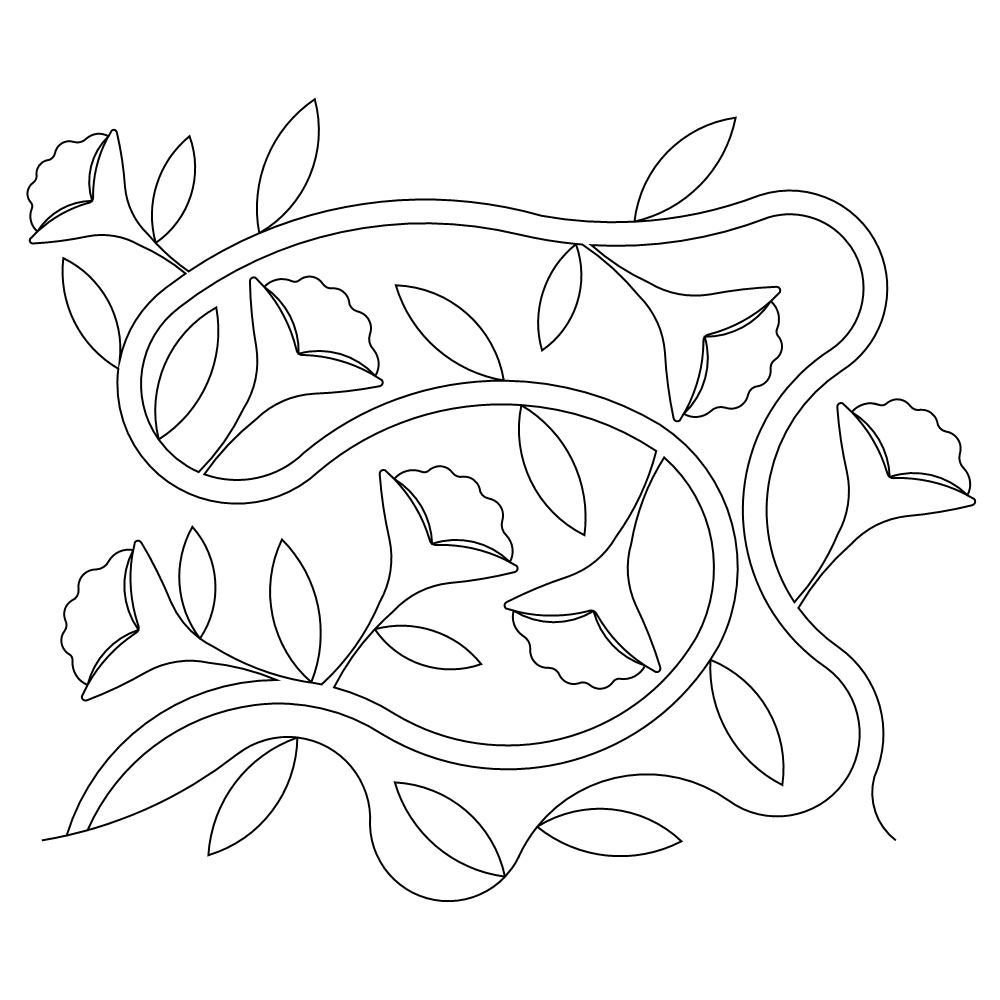 trumpet vine pano 001 Digital Pattern Sweet Dreams Quilt Studio